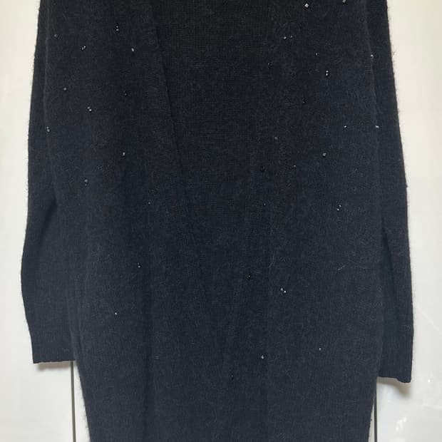 랑방 알파카 양모 오픈형 롱가디건