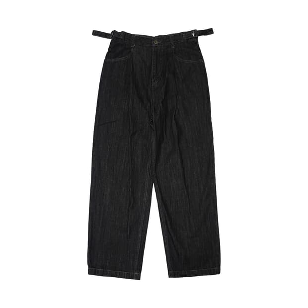 미나브 어드저스트 원턱 흑청 데님 팬츠