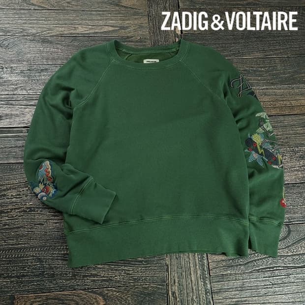 [쟈딕앤볼테르] 슬리브 그래픽 자수 맨투맨 P01534