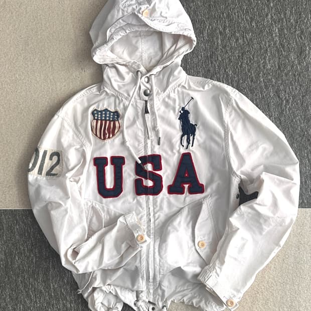 폴로 랄프로렌 USA 성조기 빅포니 후드 나일론 자켓 