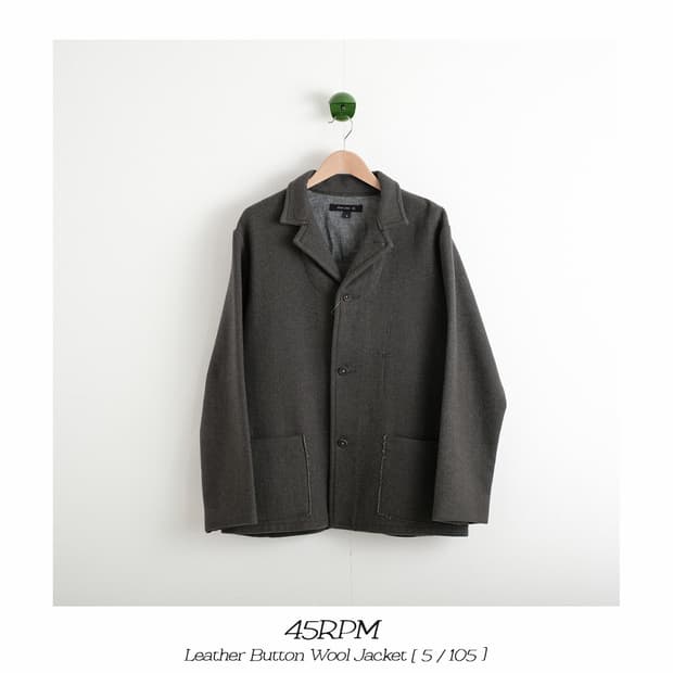 45rpm 레더 버튼 울 자켓 5(105)사이즈