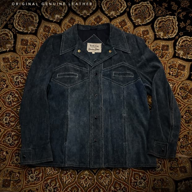 60s North King 블루 스웨이드 레더 자켓 made in usa