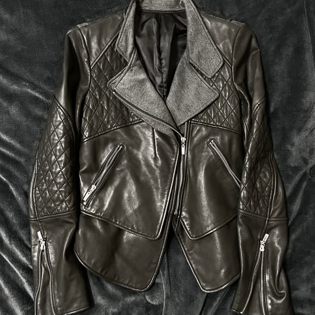 00s Sheepskin 사선지퍼 퀼팅라이더자켓 양가죽 헬무트랭아카이브