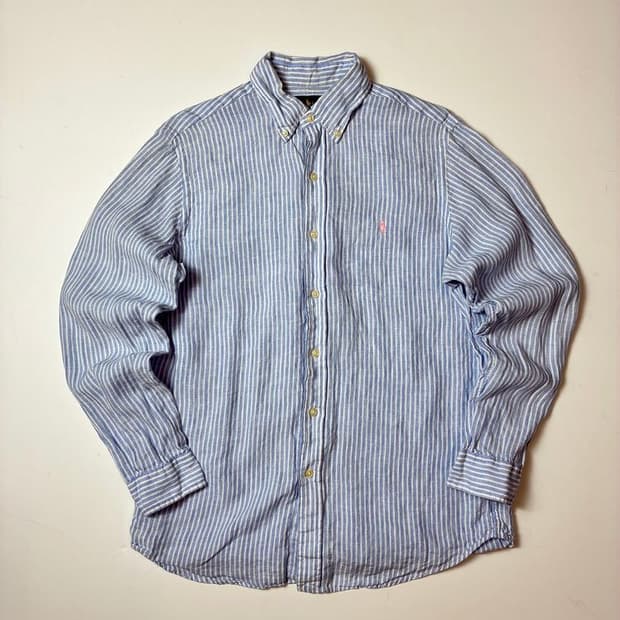 폴로 랄프로렌 큐알 신형 클래식핏 100% 린넨 셔츠 PN8979