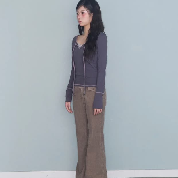 미레코 로우 코듀로이 팬츠 베이지