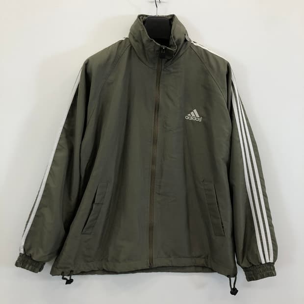 아디다스 대장급 카키 올드스쿨 백로고 우븐자켓 100