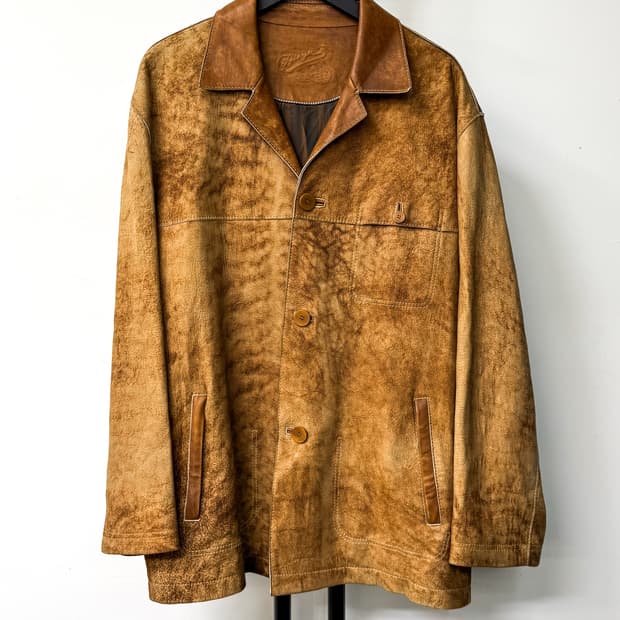 Zhe Jiang Crocodile 램 레더 오버 블레이저