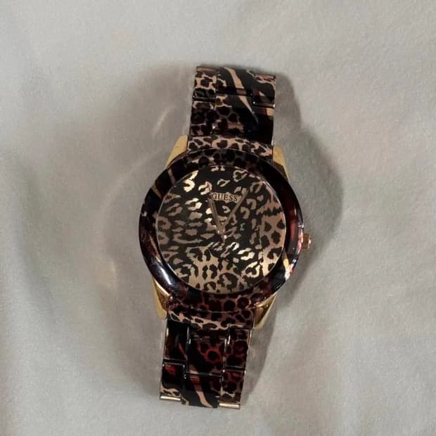 vintage guess leopard metal watch 레오파드시계
