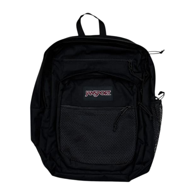 잔스포츠 빈티지 빅캠퍼스 메쉬 포켓 블랙 백팩 가방