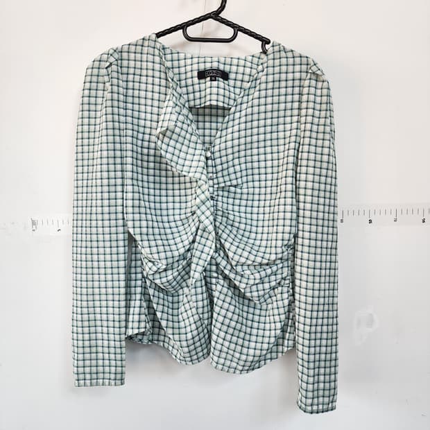 에고이스트 체크 셔링 블라우스