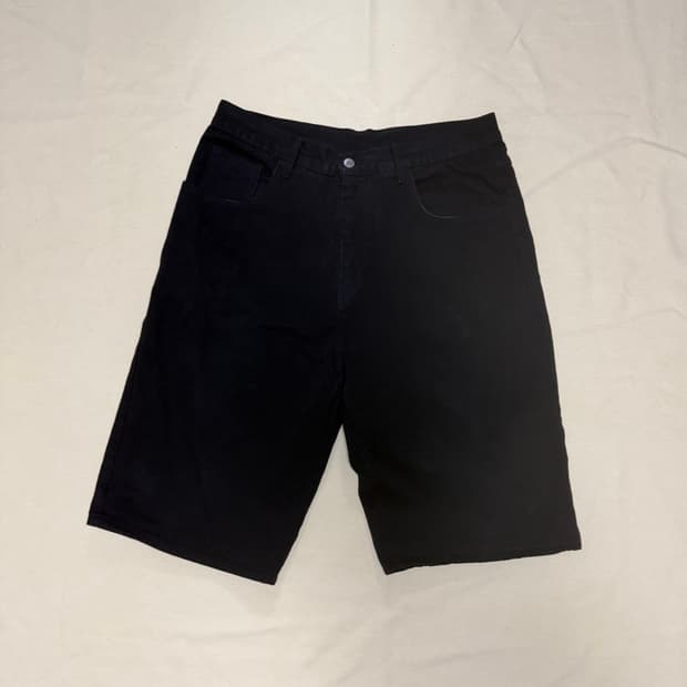 나이키 스우시 페이딩 블랙 데님 숏팬츠 반바지 90s usa