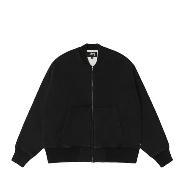 스투시 써멀 라인드 플리스 집업 블랙