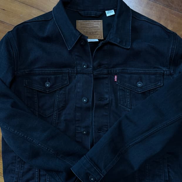 리바이스 블랙 데님 트러커 자켓 M 100