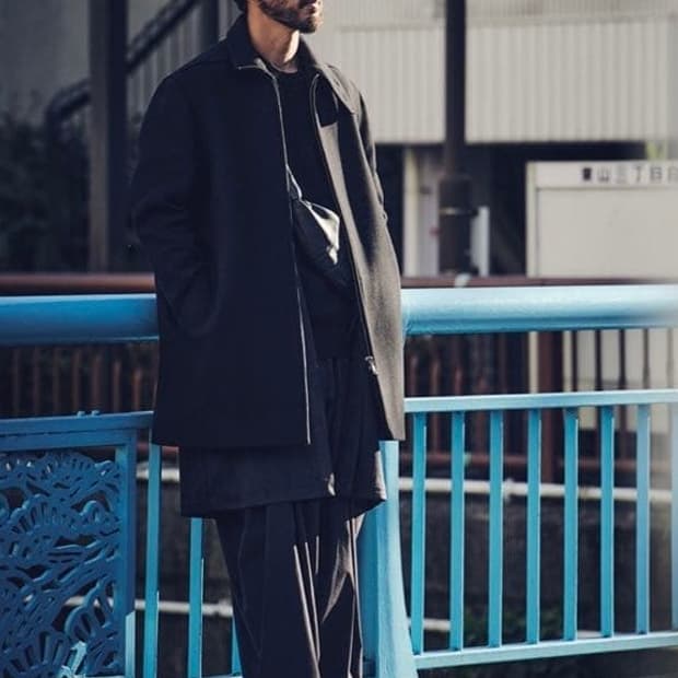 릭오웬스 멜튼 스탠드 칼라 코트