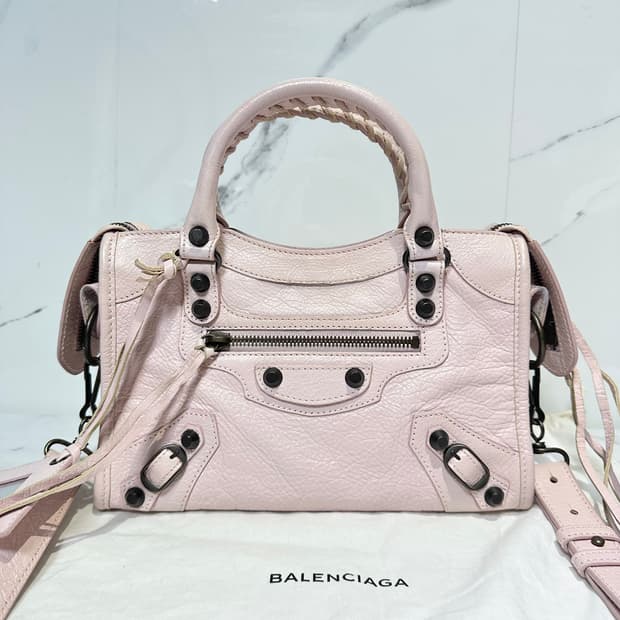 [A+ 정품] 발렌시아가 시티 모터백 미니 연핑크