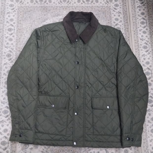 바버맛 탑텐 올리브 퀼팅 자켓 코듀로이 카라깃 105