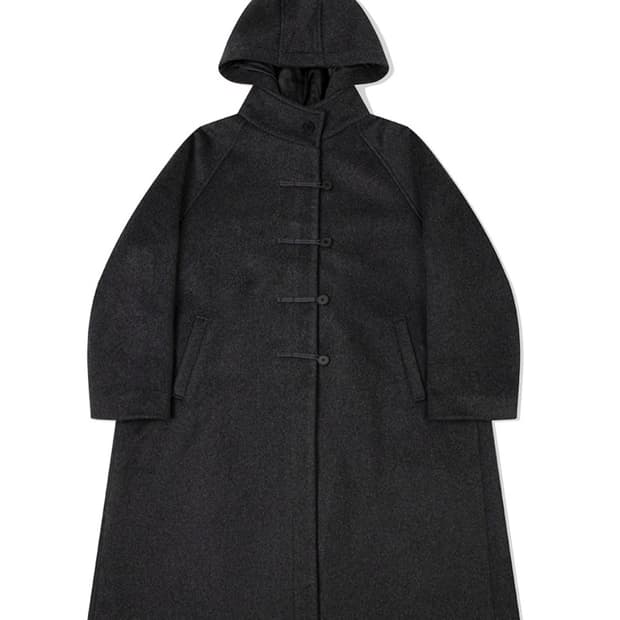미세키서울 후드 롱 더플 코트