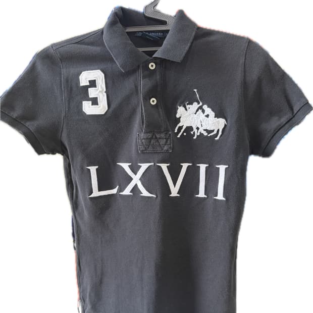 [정품] 폴로 랄프로렌 빅포니 'LXVII' 로마숫자 반팔 카라티 (블랙