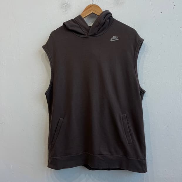 00s 나이키 재팬 슬리브리스 후드 브라운 L