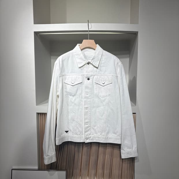 2XL / 프라다 불 데님 화이트 트러커자켓