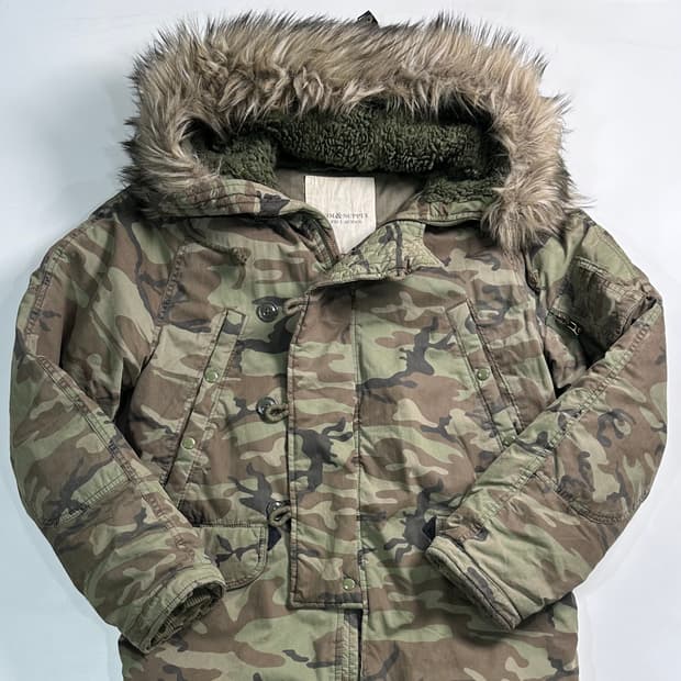 폴로 D&S 카모 성조기 파카