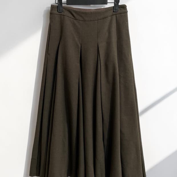 타임 플리츠 롱 스커트