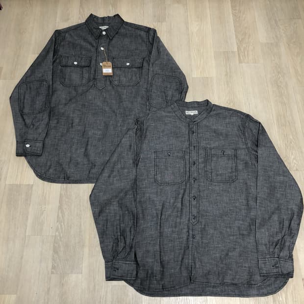 (XL) 새상품 웰코 Well-CO 샴브레이 풀오버 스탠드카라 셔츠