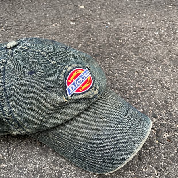 90s 디키즈 흑청 볼캡 올드스쿨 모자 os