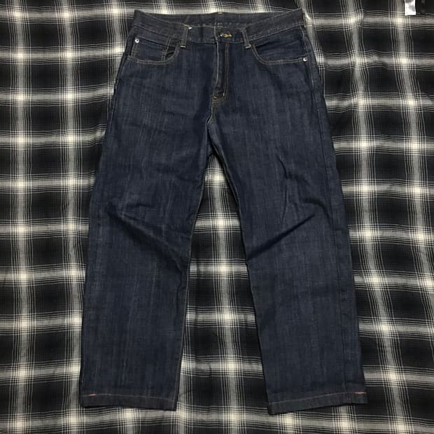 재팬 90-00s 유니클로 재팬라인 생지 리지드 크롭 데님