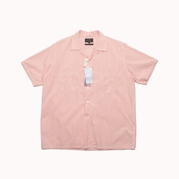 co/si stripe open collar shirt