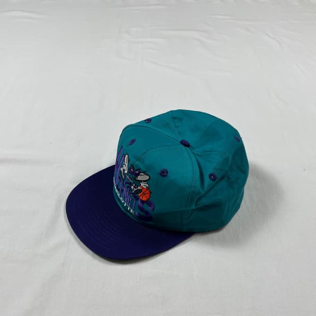 90’s nba 느바 샬럿 호네츠 팀 로고 스냅 캡 모자