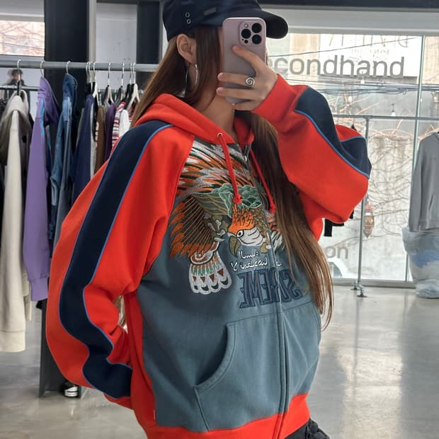 슈프림 23SS 팔콘 래글런집업후디드 스웻셔츠 데드스탁