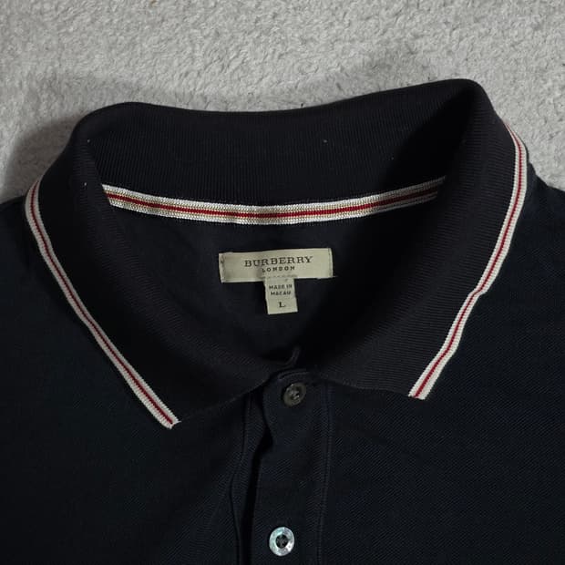 Burberry 버버리 블랙 카라 반팔 폴로티 L