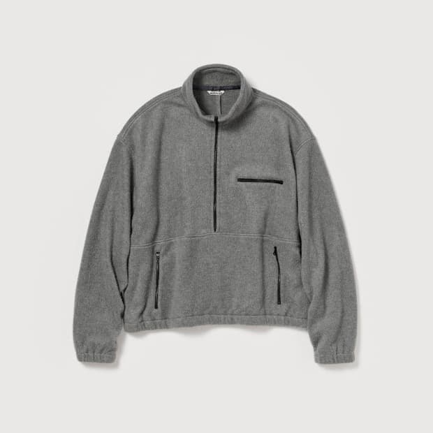 25FW 오라리 실크 후리스 하프집 풀오버