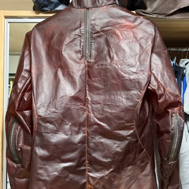 아이작 세럼 투명레더 스템플러 자켓 L