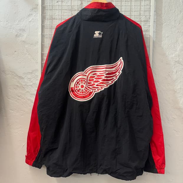 스타터 X NHL 90s 올드스쿨 디트로이트 레드윙스 바람막이 XL