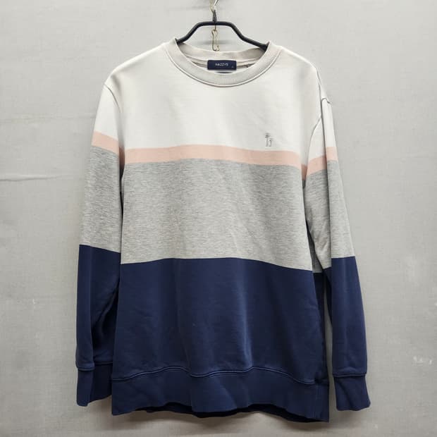 헤지스 컬러블럭 로고 맨투맨 L