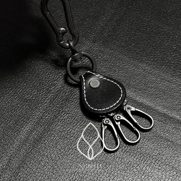 🌗 Vintage leather keyring / 빈티지 소가죽 키링