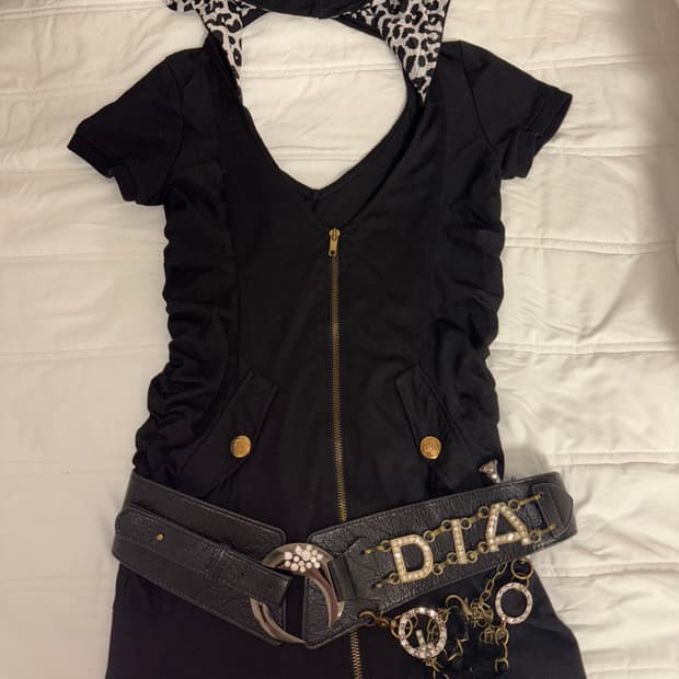 오네갸루 갸루 금장 원피스 다이아 