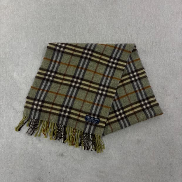 버버리 노바체크 캐시미어 그린 머플러