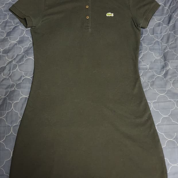 (동일드방레) 라코스테 딱붙핏 반팔 카라 미니원피스 블랙 (34)