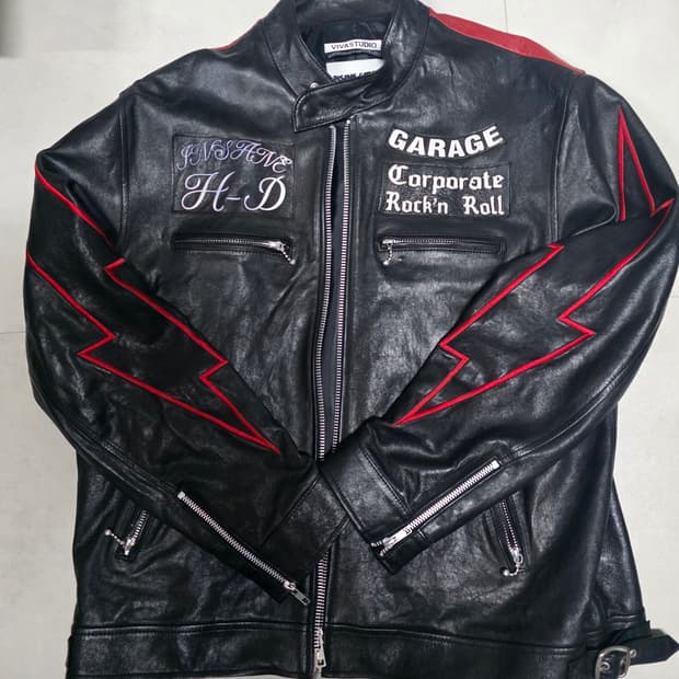 인세인개러지 비바스튜디오 콜라보 램스킨 레더 바이크자켓 프리사이즈