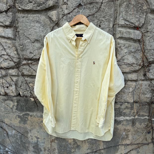 폴로 랄프로렌 빈티지 옐로우 코튼 셔츠 110