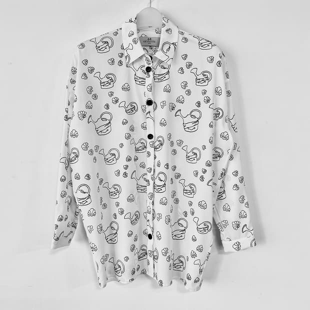 데바스테 프린트 셔츠 블라우스