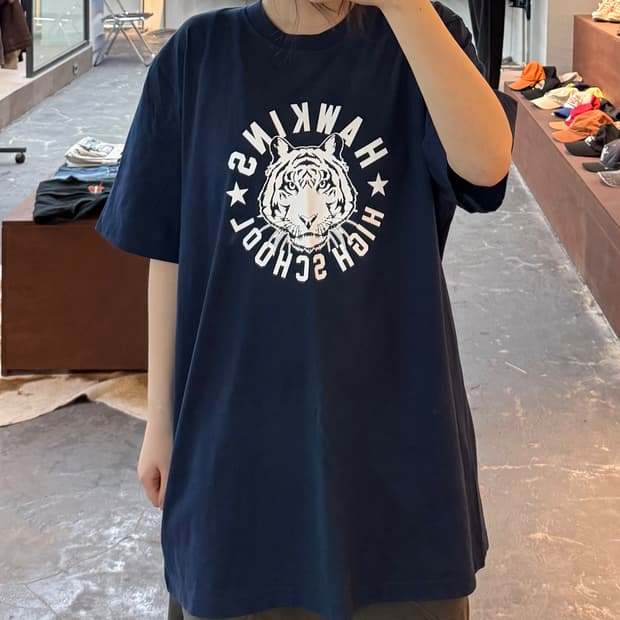 나이키 X 기묘한 이야기 NRG 네이비 반팔 H2890