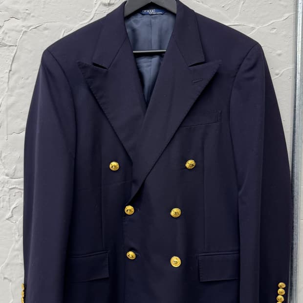폴로 네이비 더블브레스티드 네이비 금장자켓