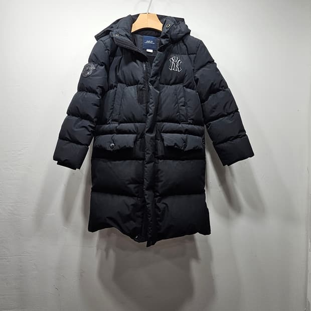 MLB 키즈 덕다운 롱패딩 블랙 7Y/120
