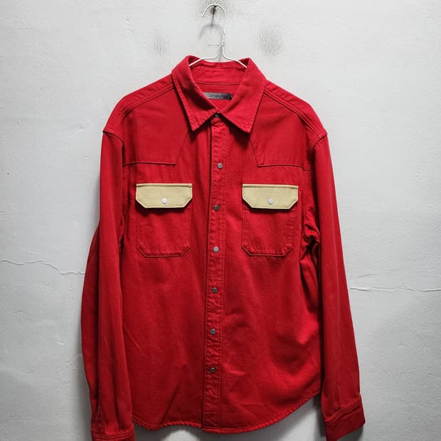 캘빈클라인 라프시몬스 레드 웨스턴셔츠