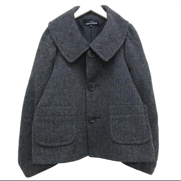 comme des garcons tricot 꼼데가르송 울 헤링본 코트