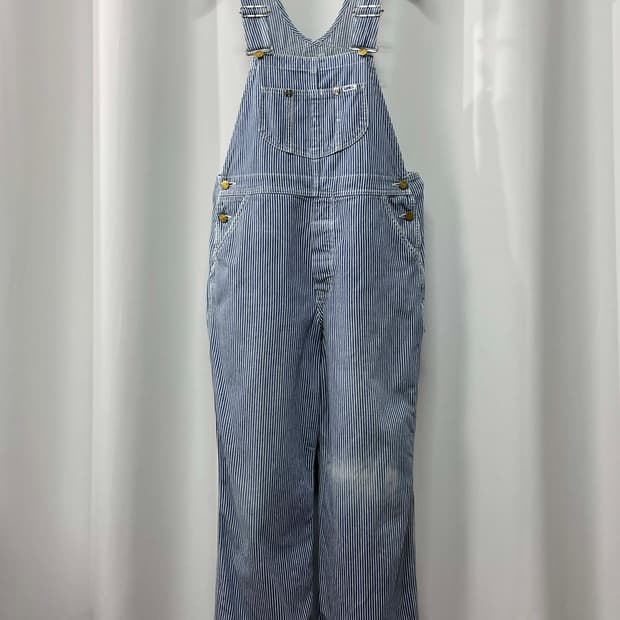 80's LEE 히코리 인디고 오버롤 카펜터 워크웨어 멜빵바지 91-SB